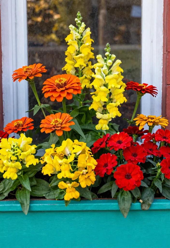 9 Warm Autumn Window Box Ideas with Harvest Colors 3. Bold and Bright 0
