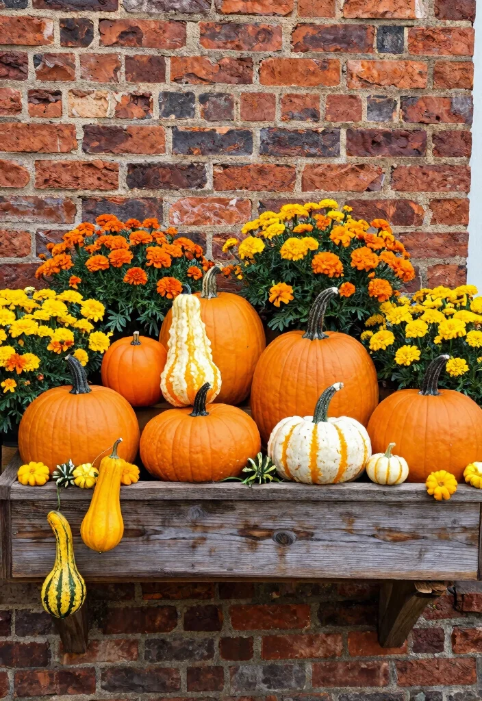 9 Spooky Halloween Window Box Ideas for Fun 2. Pumpkin Patch Paradise